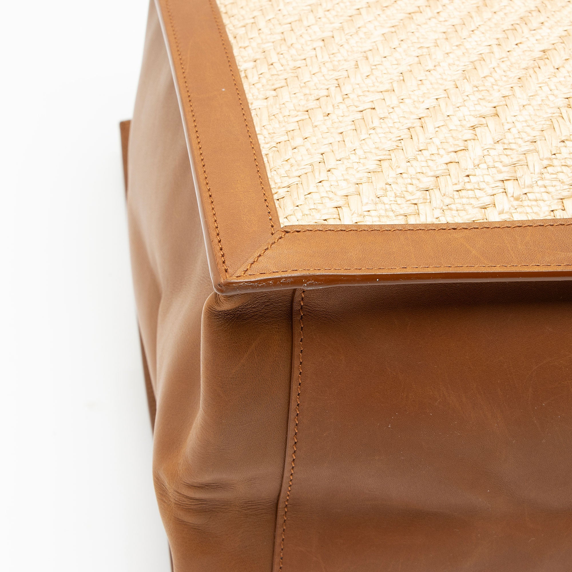 Saint Laurent Raffia Calfskin Rive Gauche Large Tote