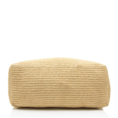 Saint Laurent Raffia Logo Tote