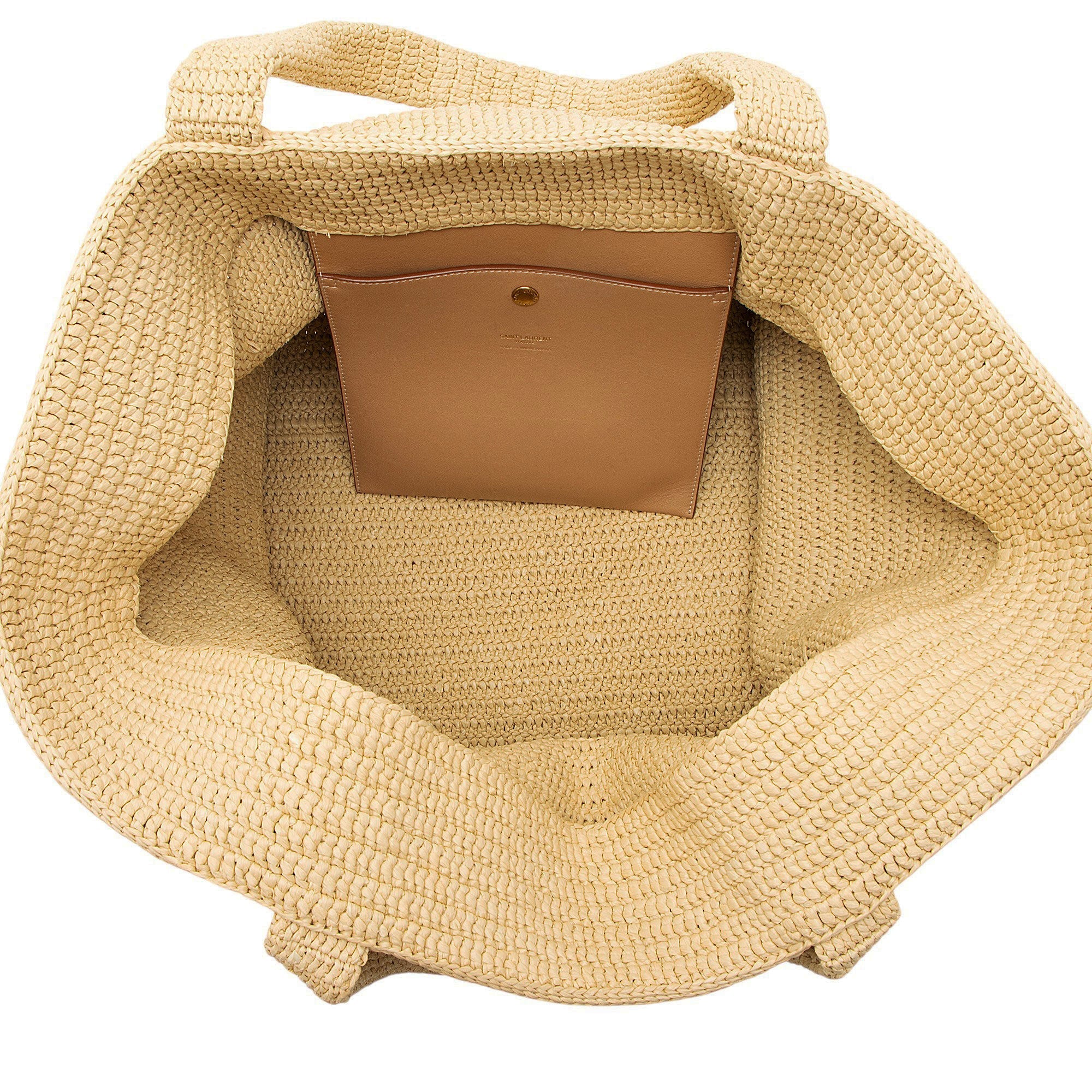 Saint Laurent Raffia Logo Tote