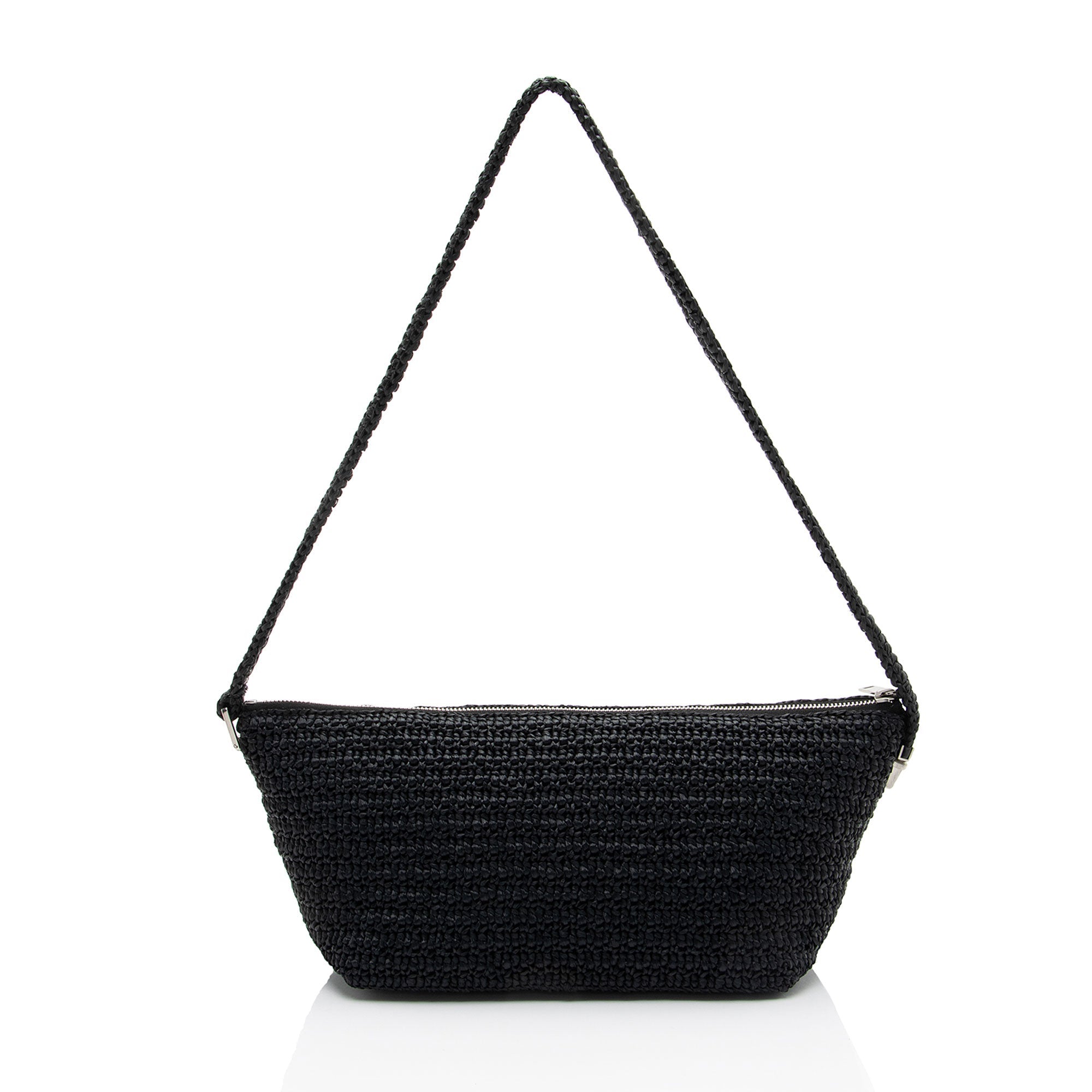 Saint Laurent Raffia Le Tuc Shoulder Bag