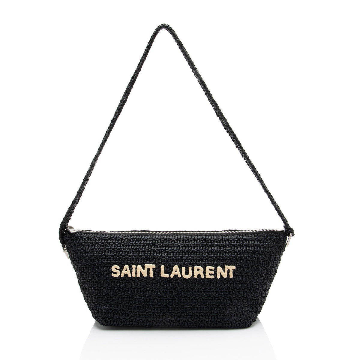 Saint Laurent Raffia Le Tuc Shoulder Bag