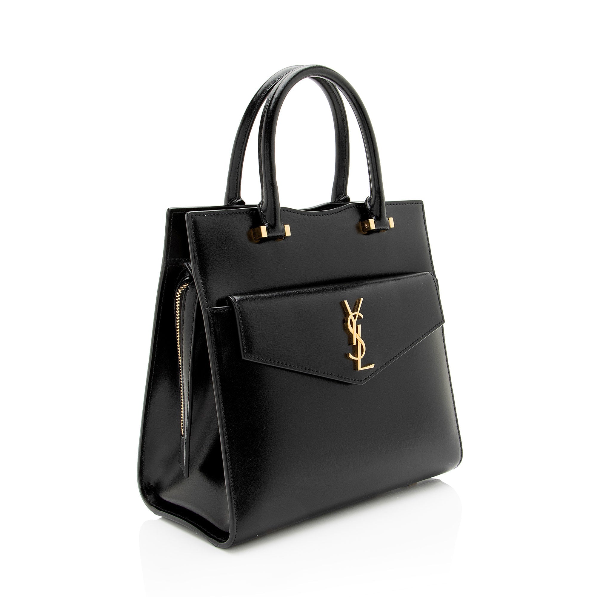 Saint Laurent Smooth Calfskin Monogram Uptown Small Satchel