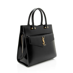 Saint Laurent Smooth Calfskin Monogram Uptown Small Satchel