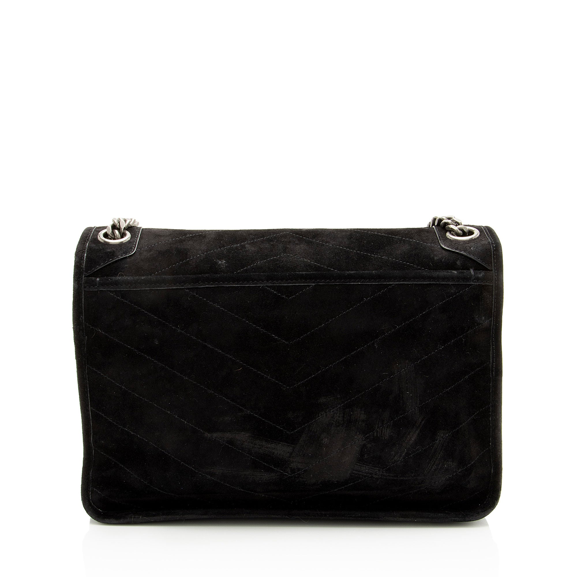 Saint Laurent Suede Monogram Niki Medium Shoulder Bag