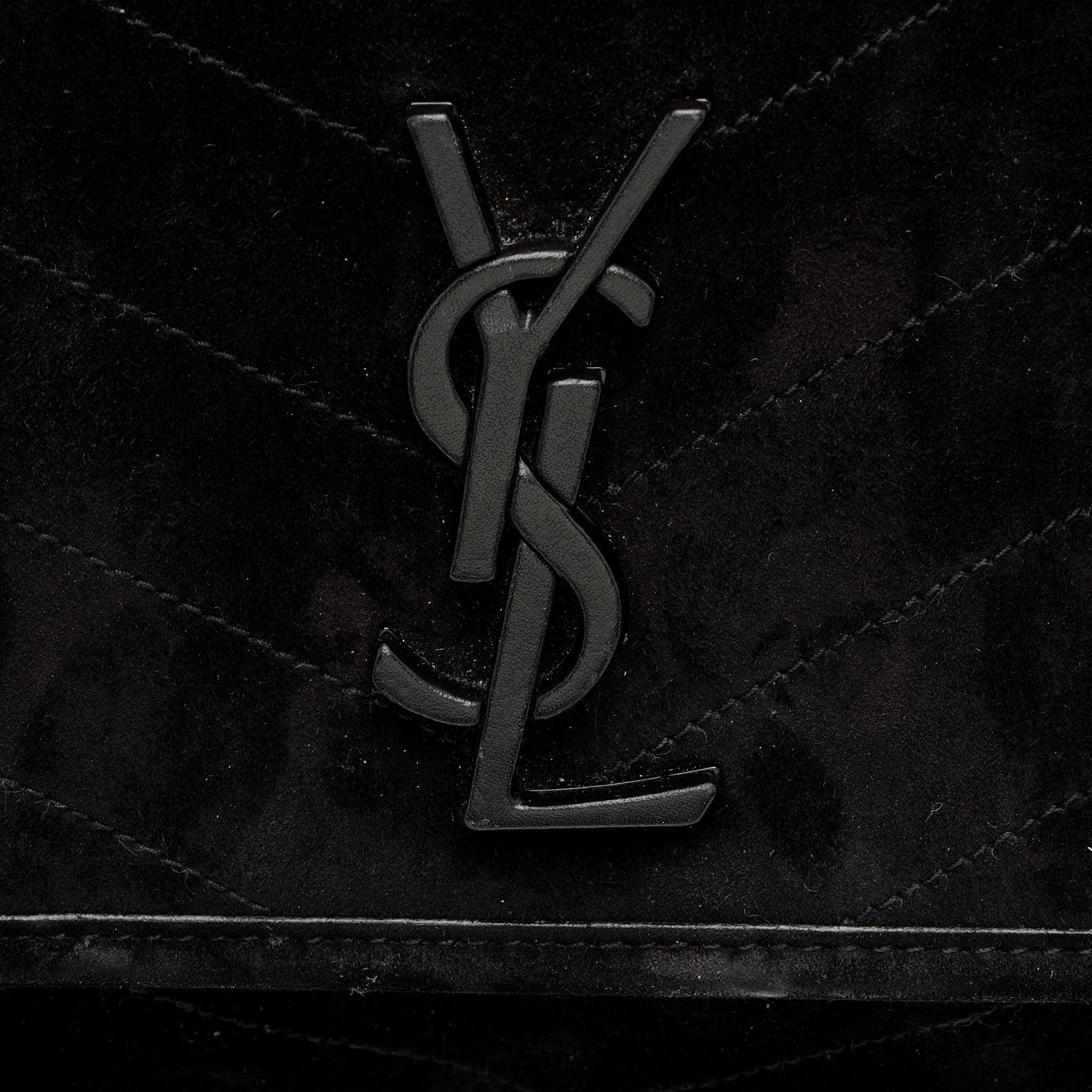 Saint Laurent Suede Monogram Niki Medium Shoulder Bag