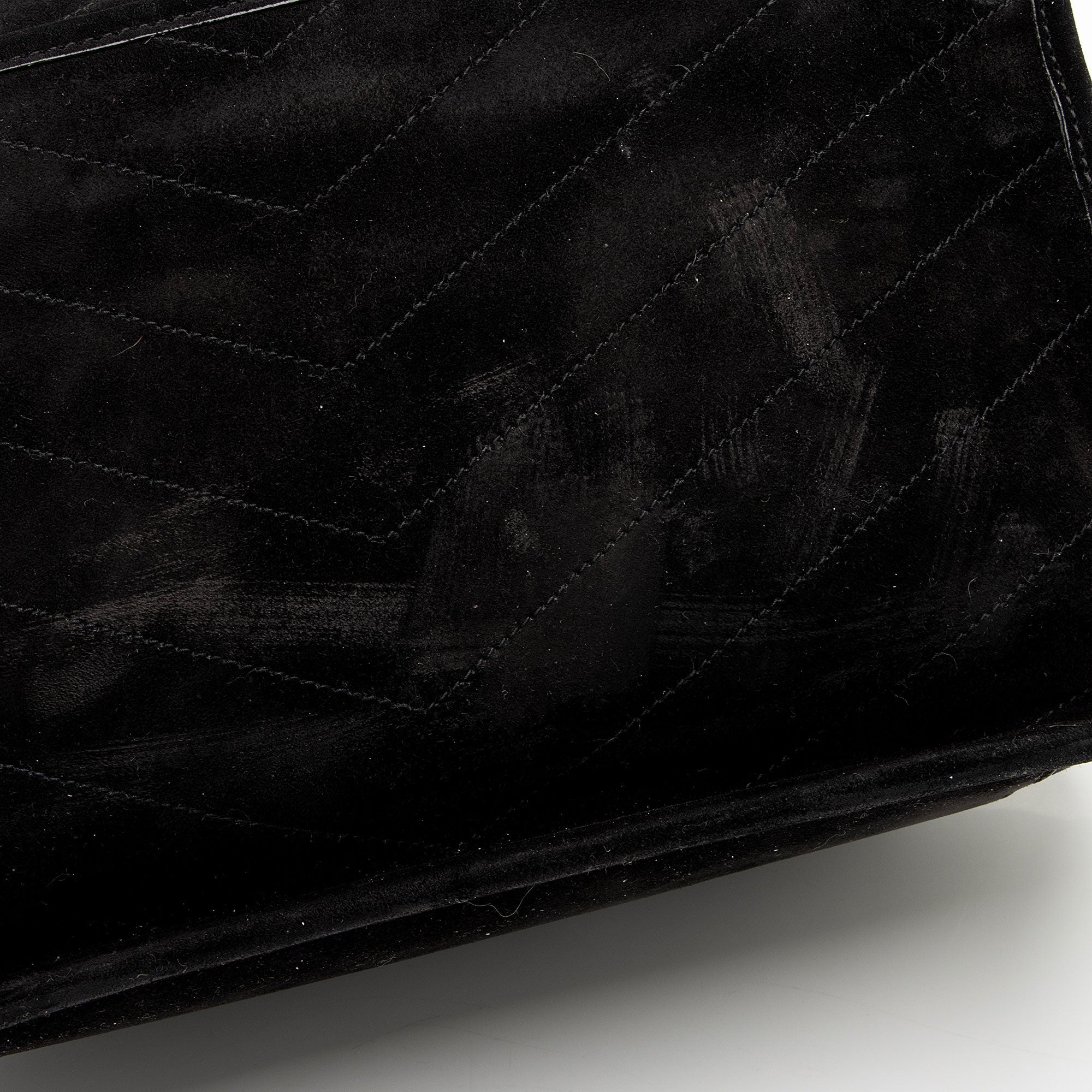 Saint Laurent Suede Monogram Niki Medium Shoulder Bag