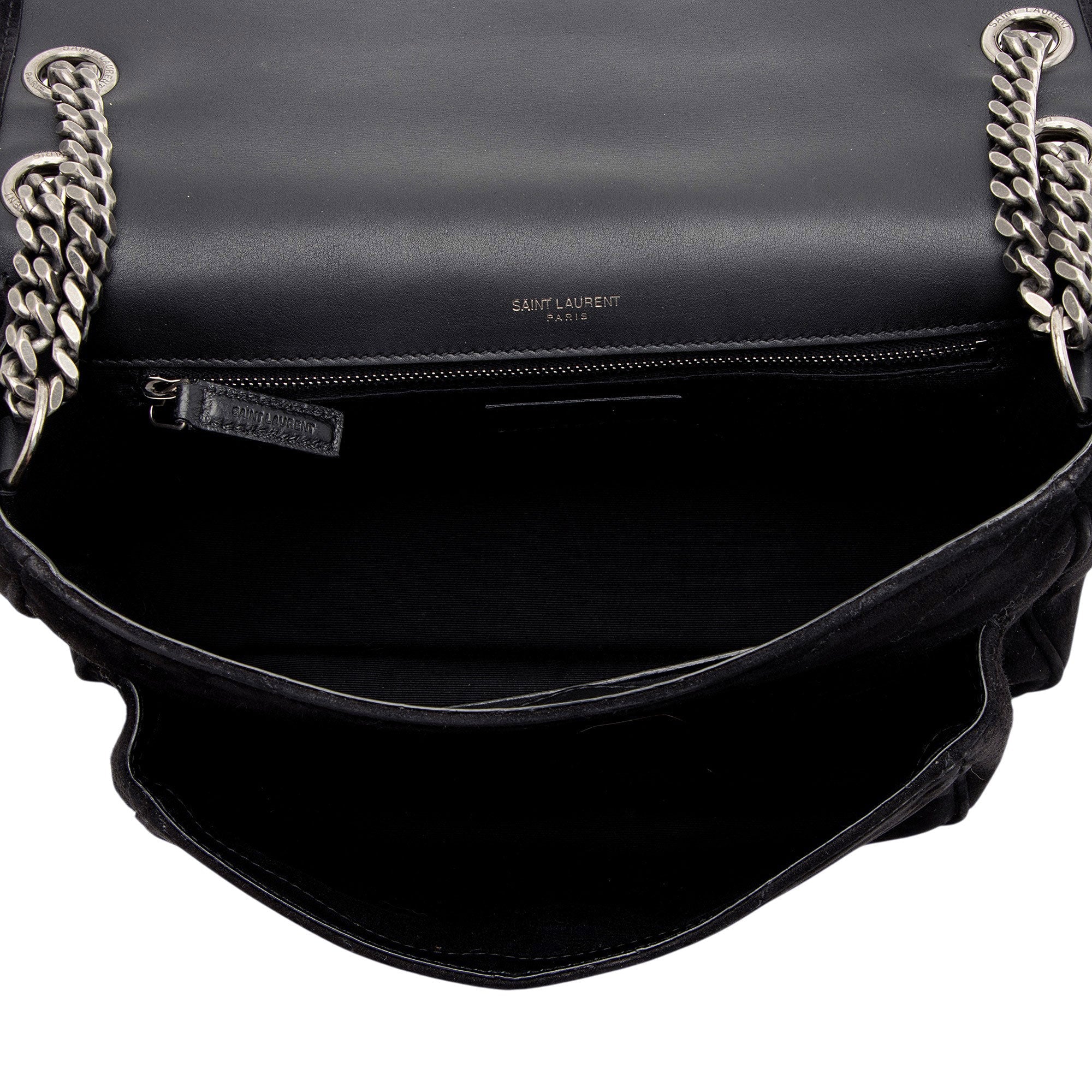 Saint Laurent Suede Monogram Niki Medium Shoulder Bag