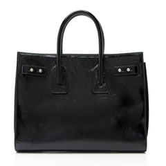 Saint Laurent Textured Patent Leather Sac De Jour Medium Tote