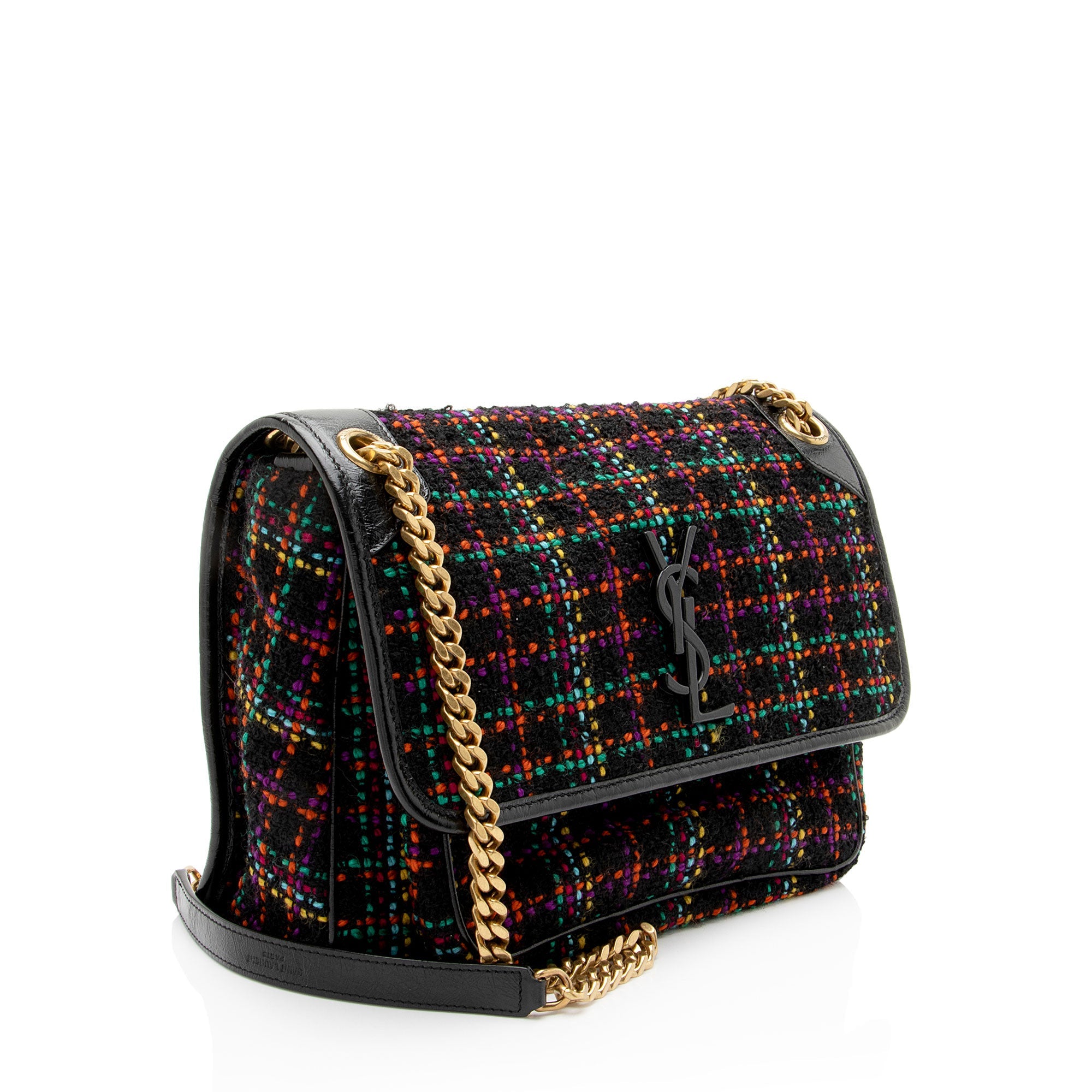Saint Laurent Tweed Niki Medium Shoulder Bag